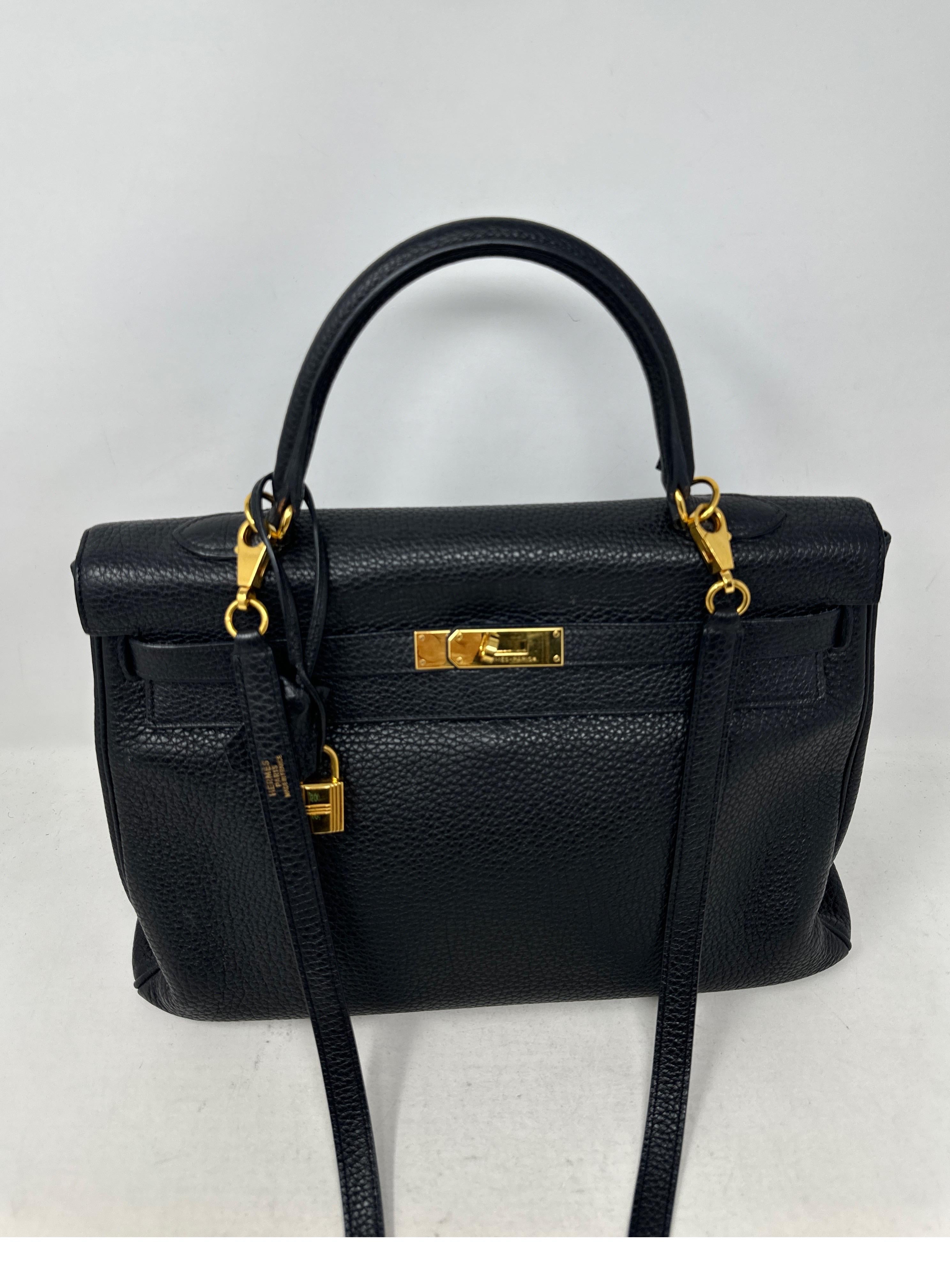 Hermes Black Kelly 35 Bag  For Sale 8