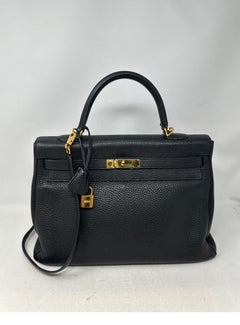 Hermes Black Kelly 35 Bag