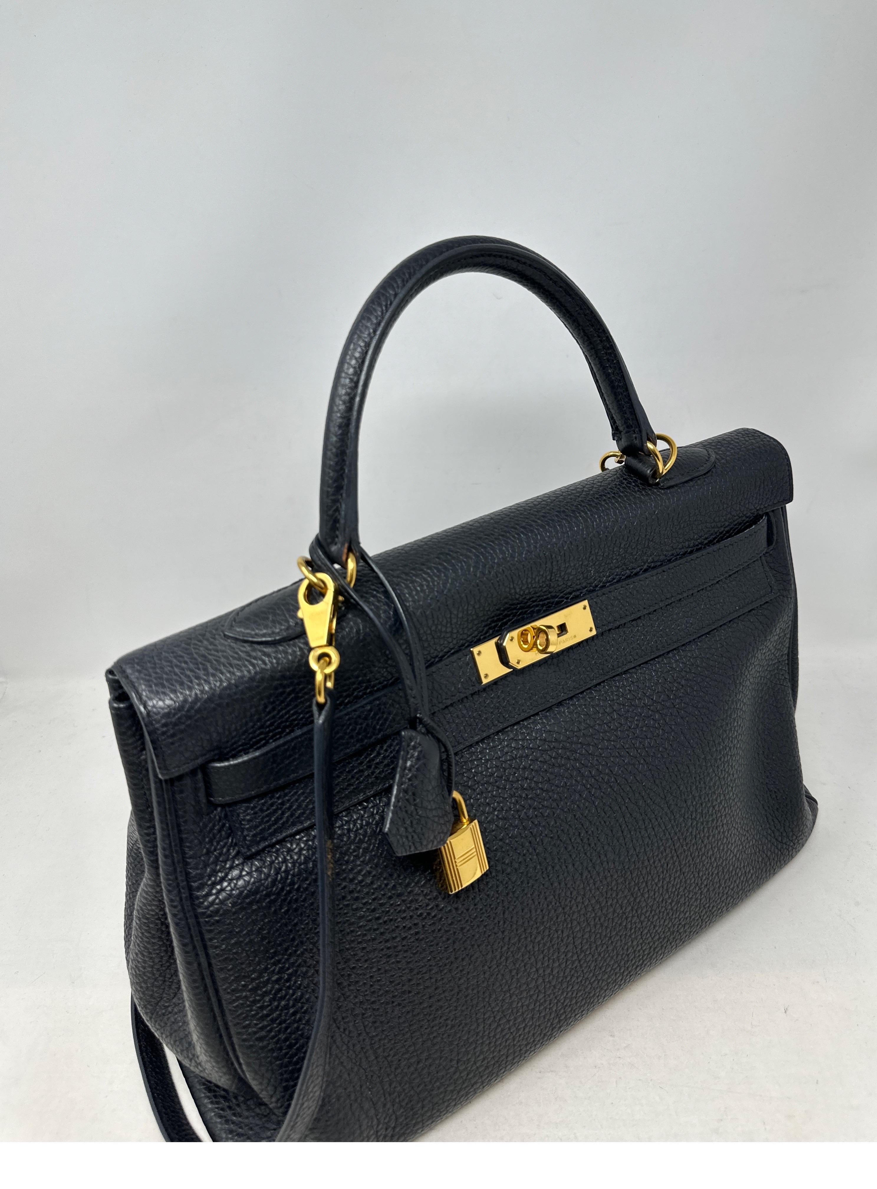 Women's or Men's Hermes Black Kelly 35 Bag  For Sale
