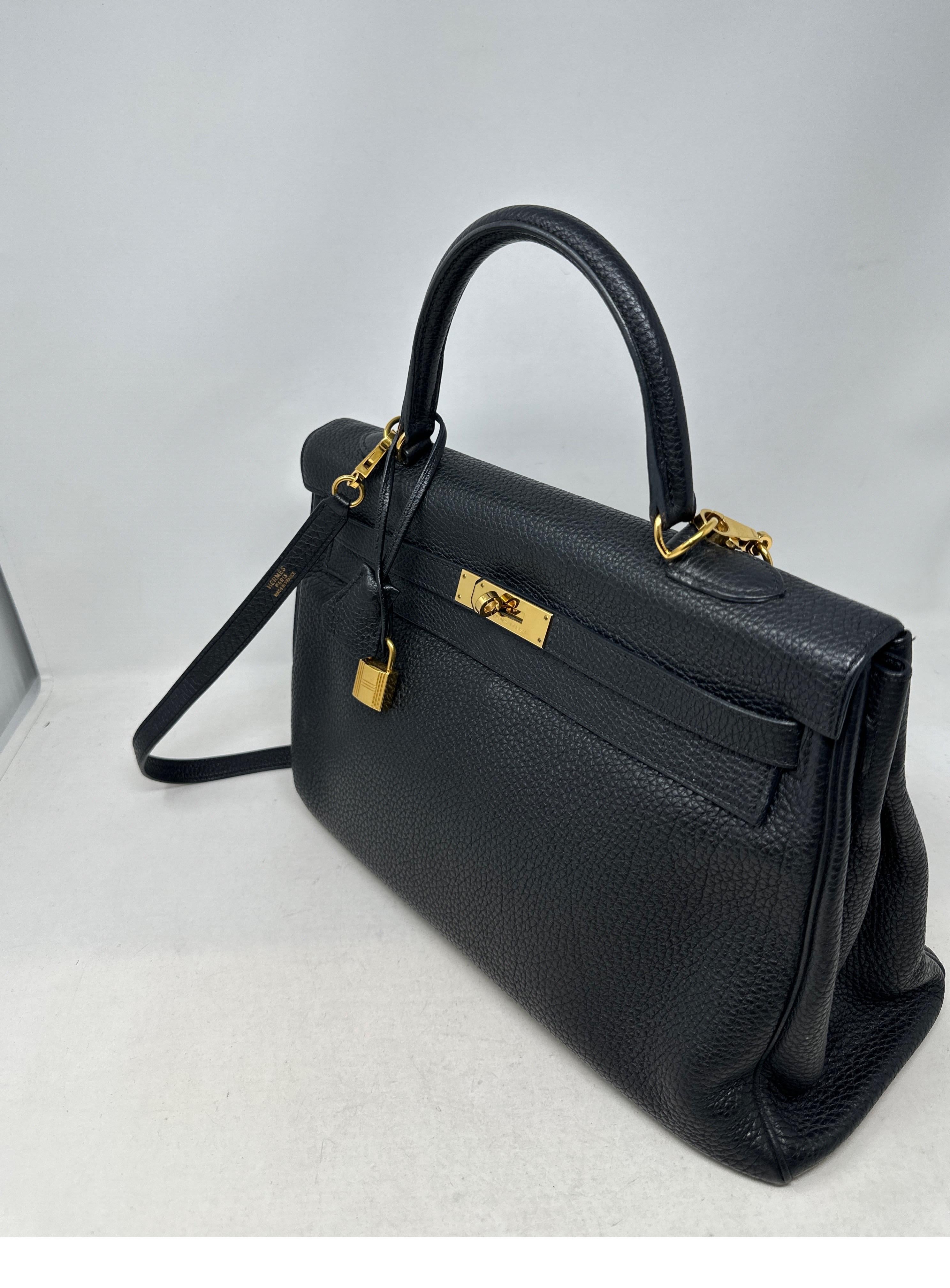 Hermes Black Kelly 35 Bag  For Sale 1