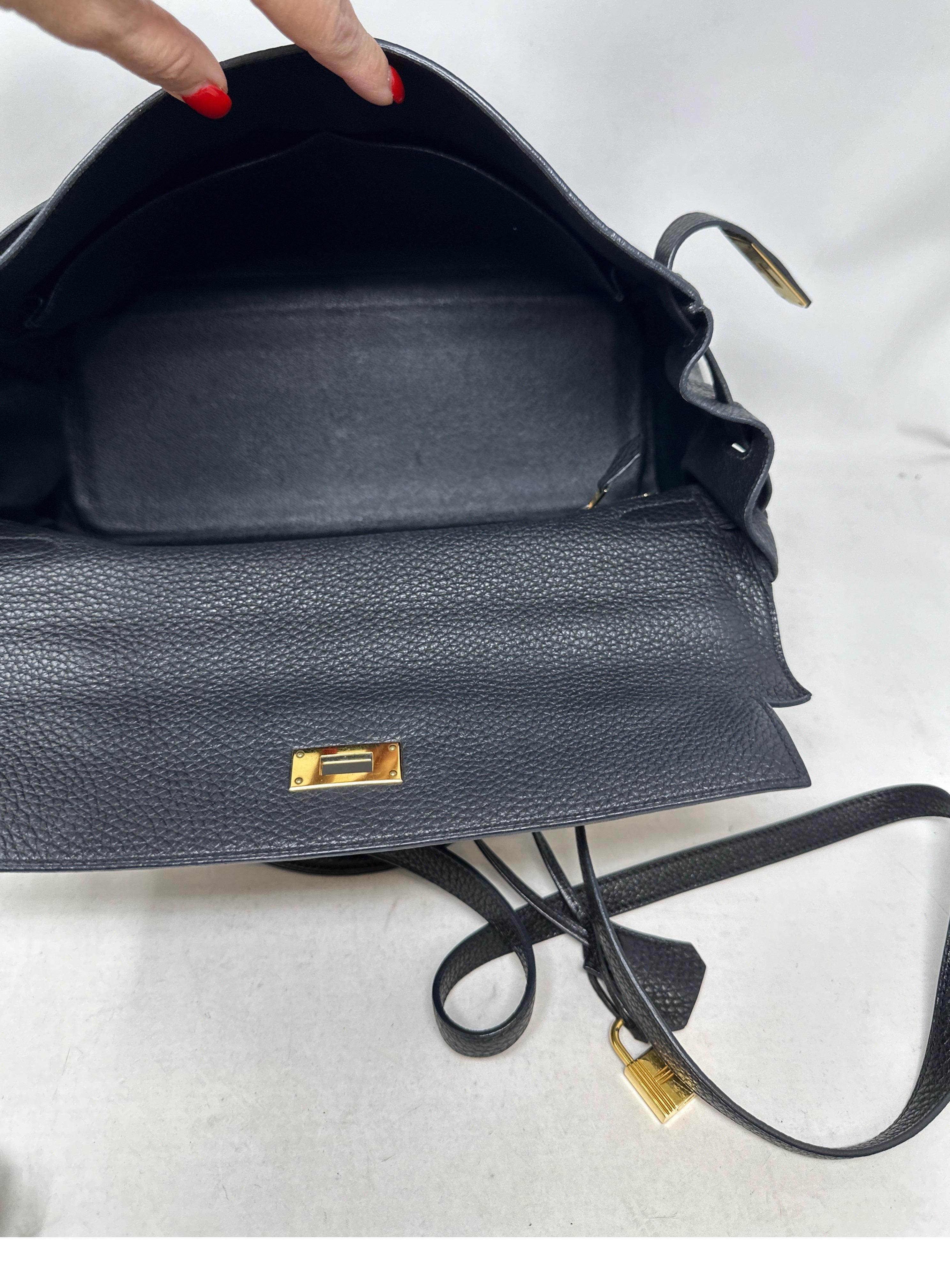Hermes Black Kelly 35 Bag  For Sale 5
