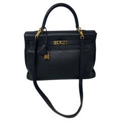 Hermes Black Kelly 35 Bag