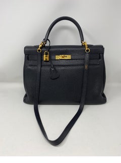 Hermes Black Kelly 35 Togo Bag
