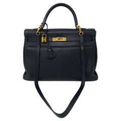 Hermes Black Kelly 35 Togo Bag