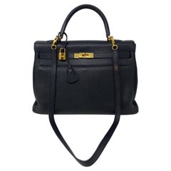 Hermes Black Kelly 35 Togo Bag 