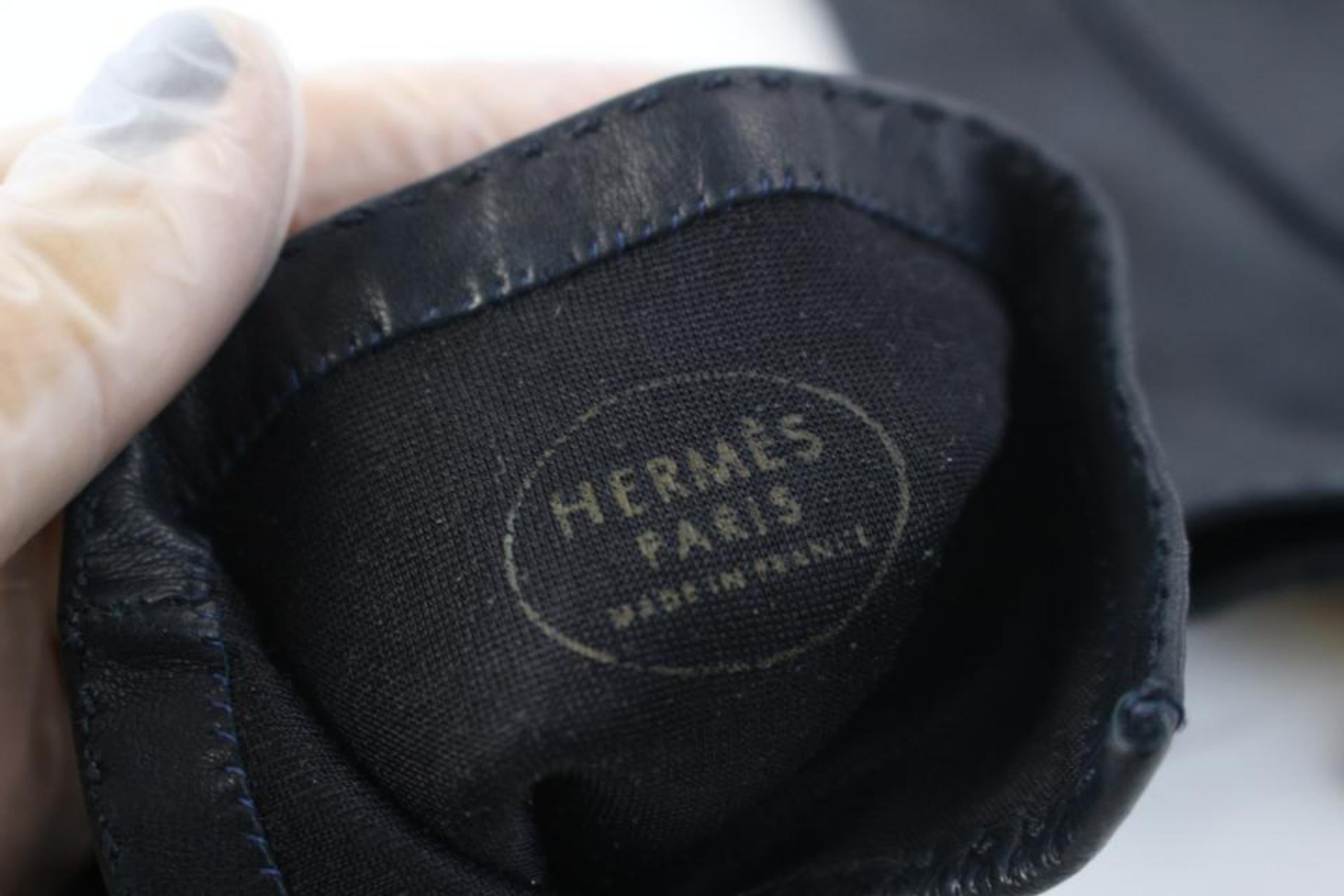 Hermès Black Kelly Cadena Driving 27hz0717 Gloves In Good Condition For Sale In Forest Hills, NY