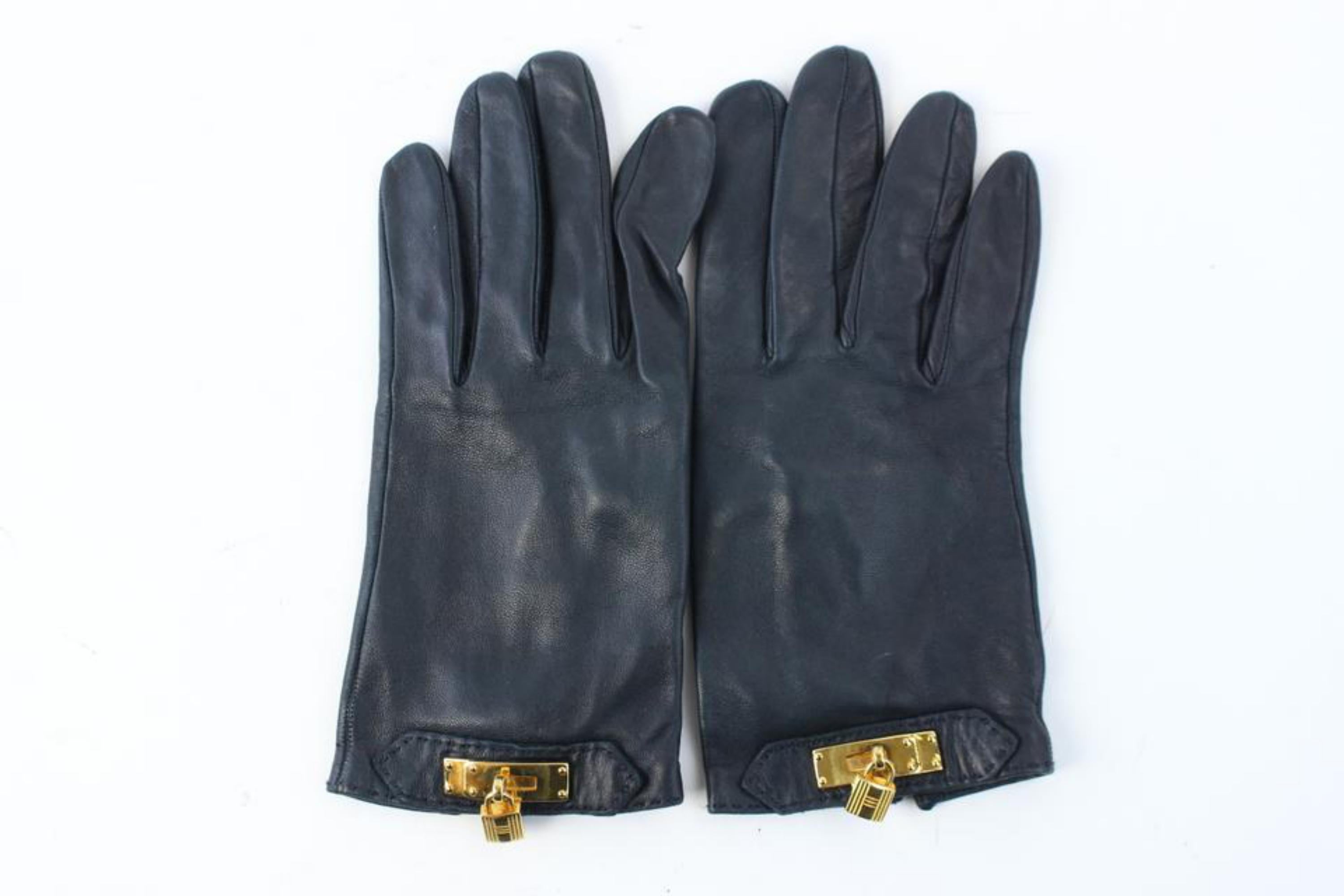 Hermès Black Kelly Cadena Driving 27hz0717 Gloves For Sale 4