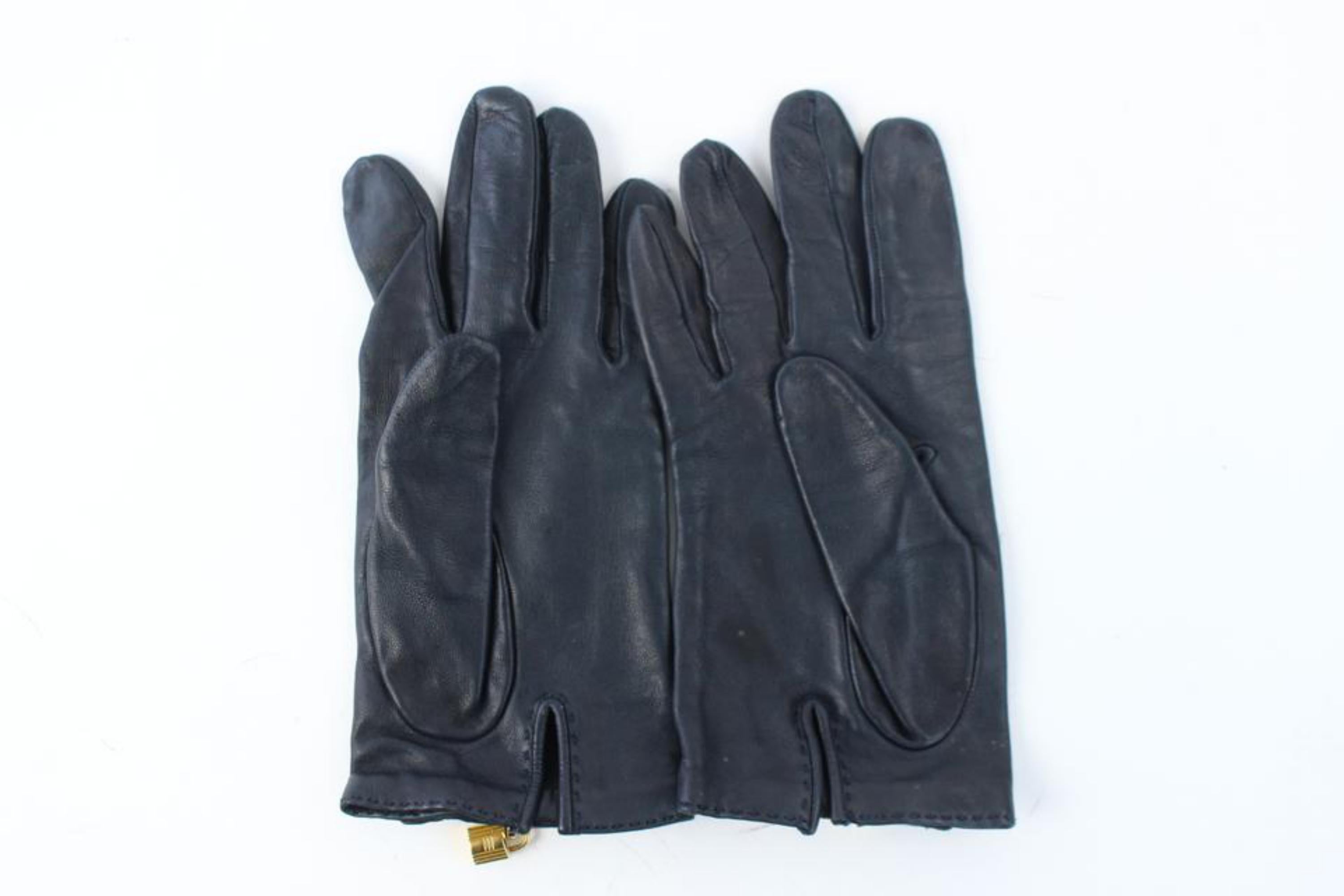 Hermès Black Kelly Cadena Driving 27hz0717 Gloves For Sale 5