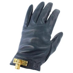 Vintage Hermès Black Kelly Cadena Driving 27hz0717 Gloves