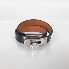 Hermes Black Kelly Double Tour bracelet Size XS