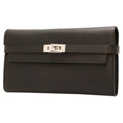 Hermès Black Kelly Wallet In Epsom Leather