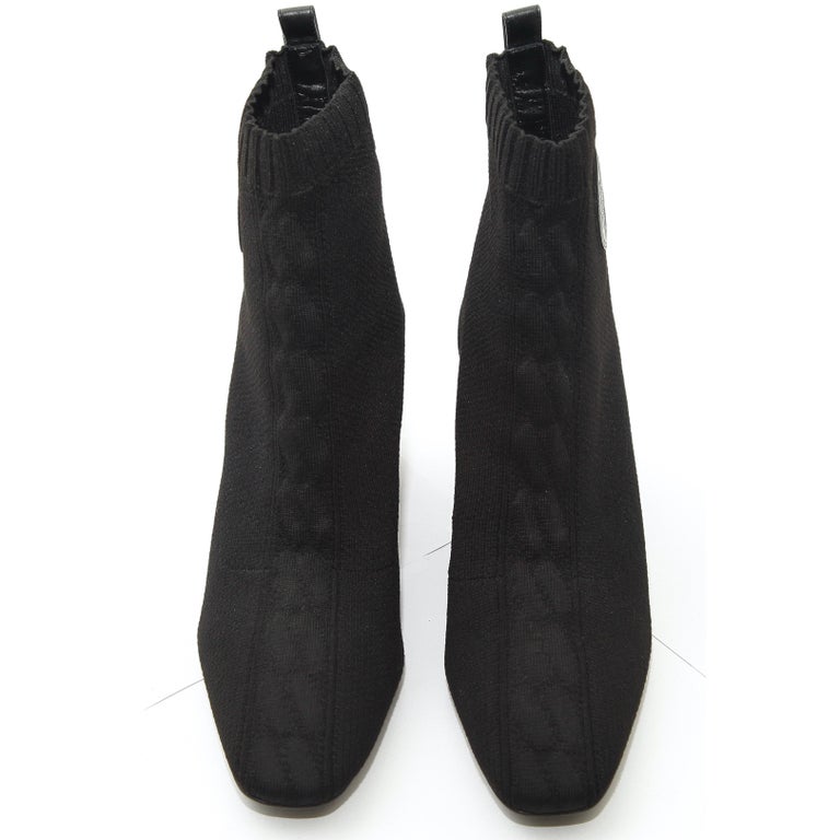 HERMES Volver knit short boots black 38