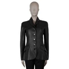 HERMES black leather 2010 Blazer Jacket 38 S