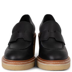 HERMES Schwarze Leder 2021 DIDI 70 LOAFER Pumps Schuhe 38,5
