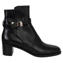 HERMES pelle nera 2023 FRENCHIE 50 Stivaletti Scarpe 37,5 misura 38