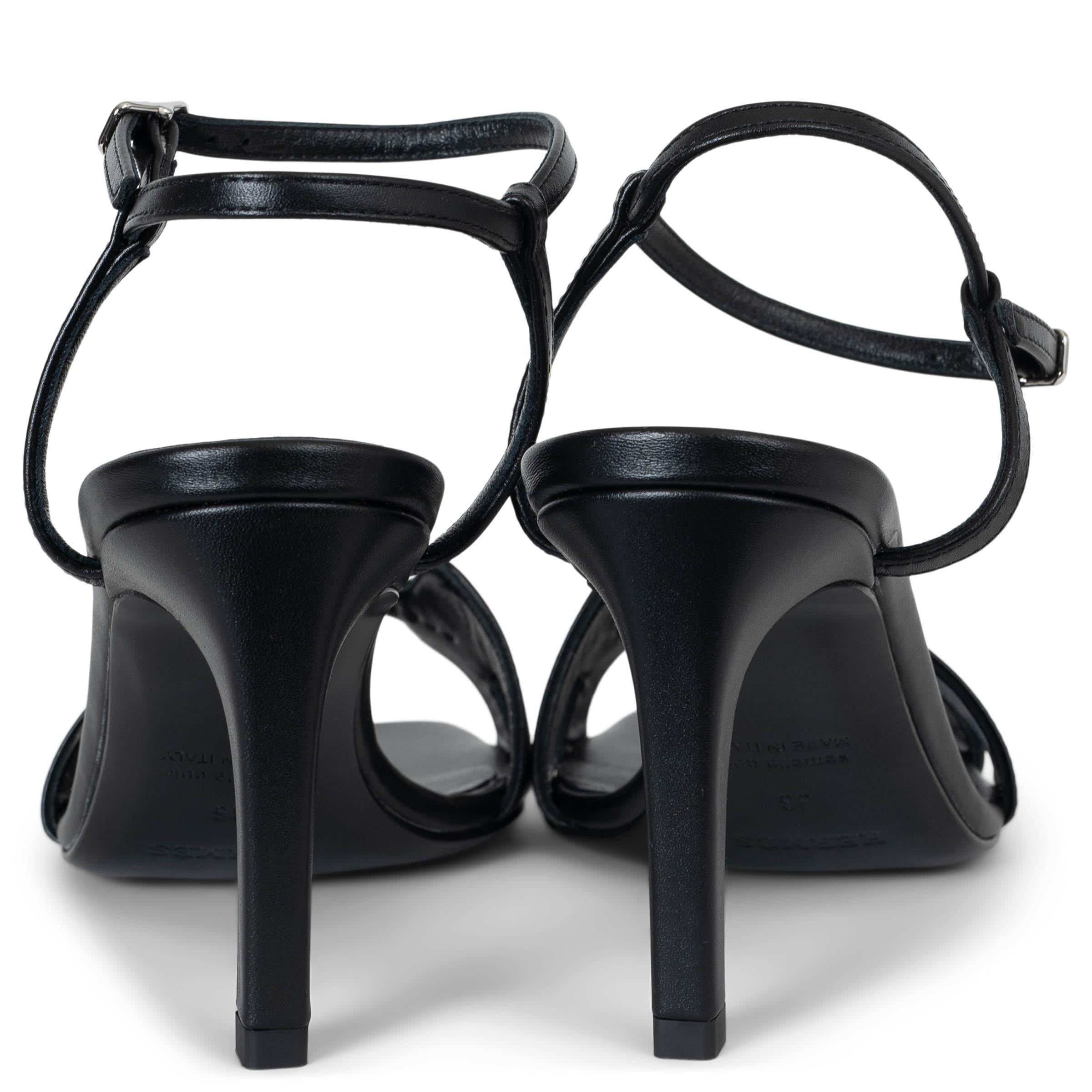 HERMES black leather 2024 HEDEN 80 Sandals Shoes 36 In New Condition For Sale In Zürich, CH