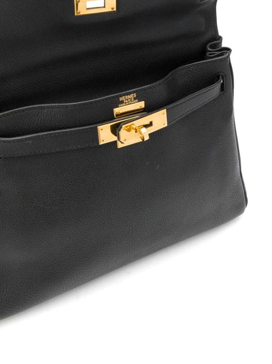 Hermes Black Leather 28cm Kelly Bag In Excellent Condition In London, GB