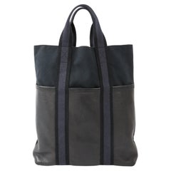 Hermes Black Leather and Canvas Toto Tote Bag