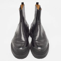 Hermes Black Leather Ankle Boots Size 44