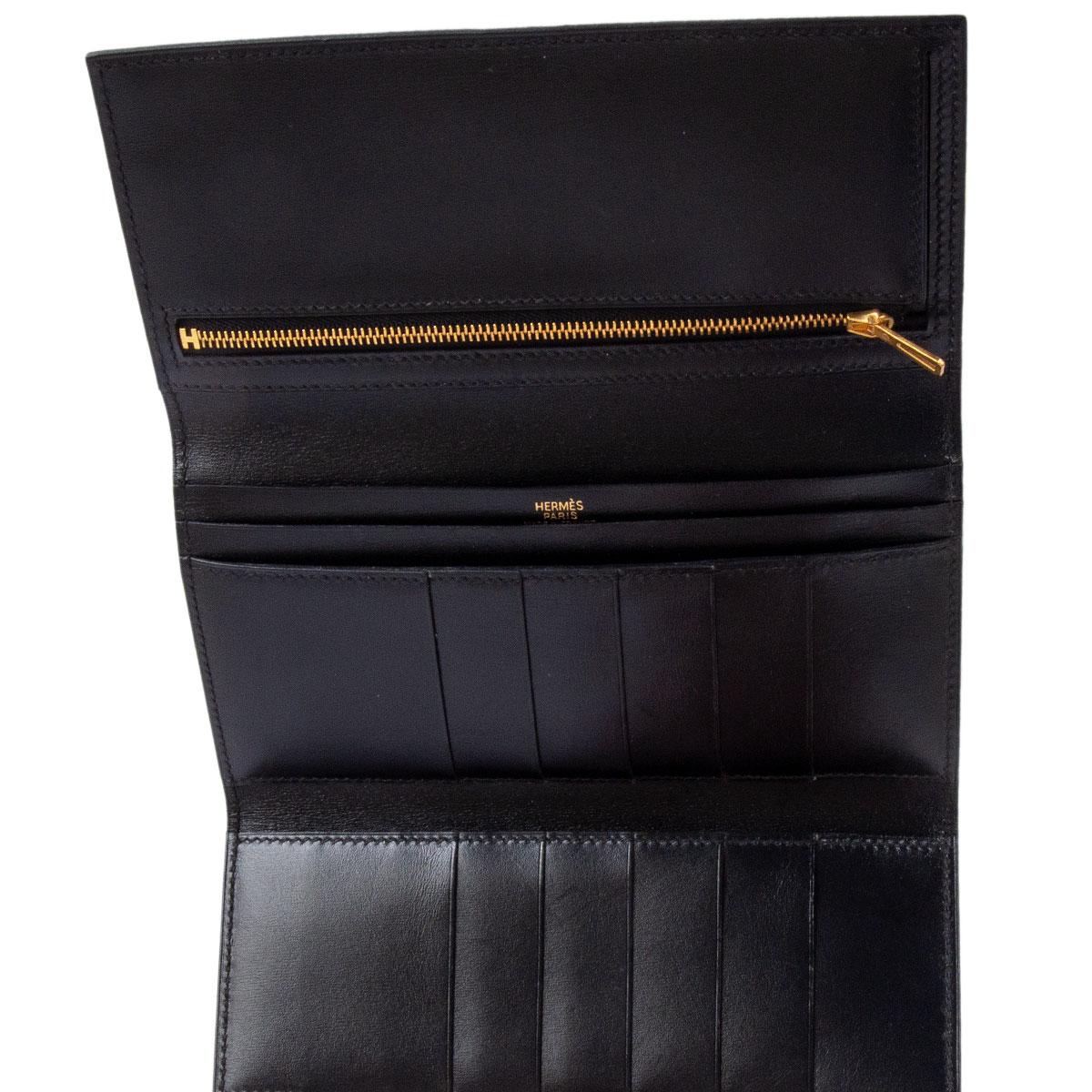 HERMES black leather BEARN Wallet In Excellent Condition In Zürich, CH
