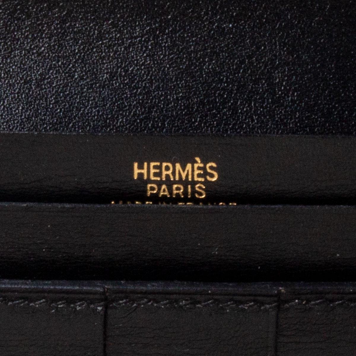 HERMES black leather BEARN Wallet 2