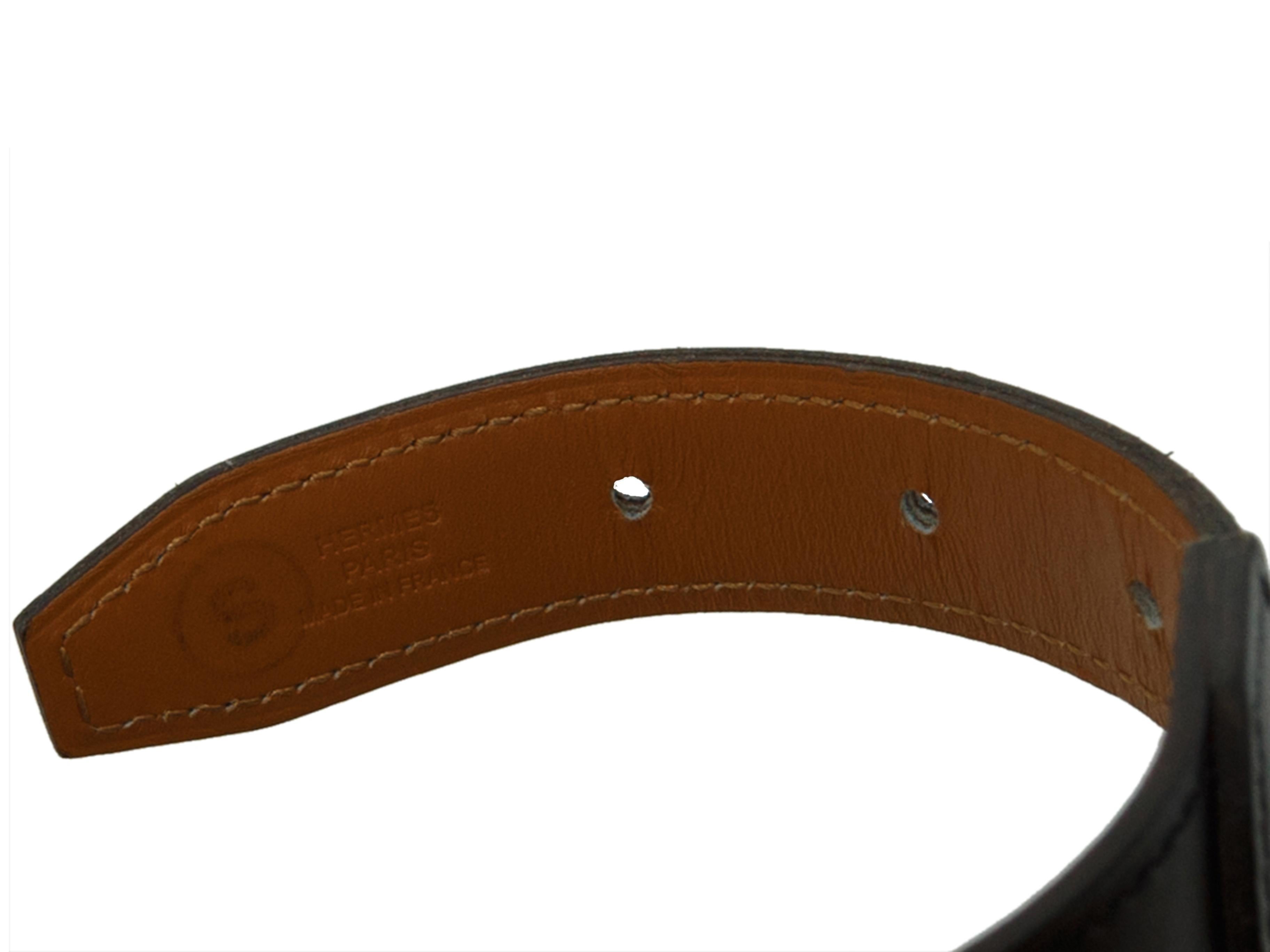 Brown Hermes Black Leather Belt