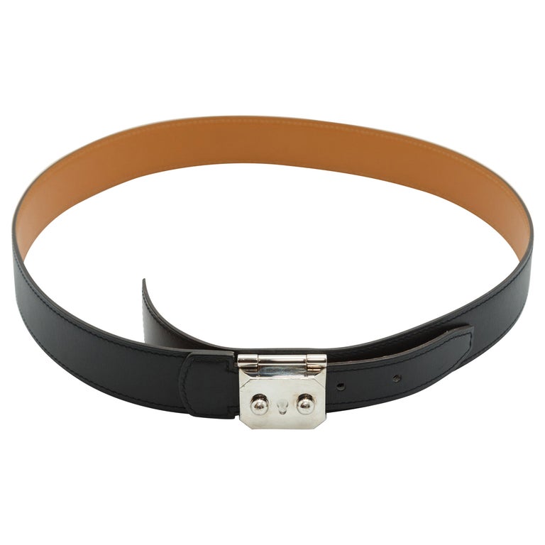 Hermes Black Leather Belt For Sale at 1stdibs