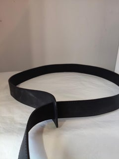 Hermés black leather belt size 70
