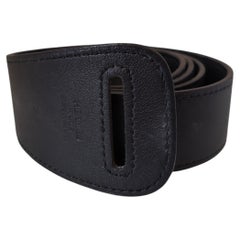 Hermés black leather belt size 70
