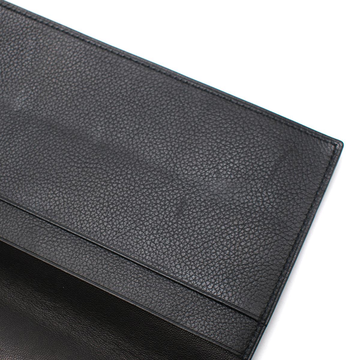 Hermes black leather bi-fold travel wallet 3