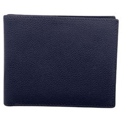 Hermes Black Leather Bifold Citizen Wallet Twill Lining