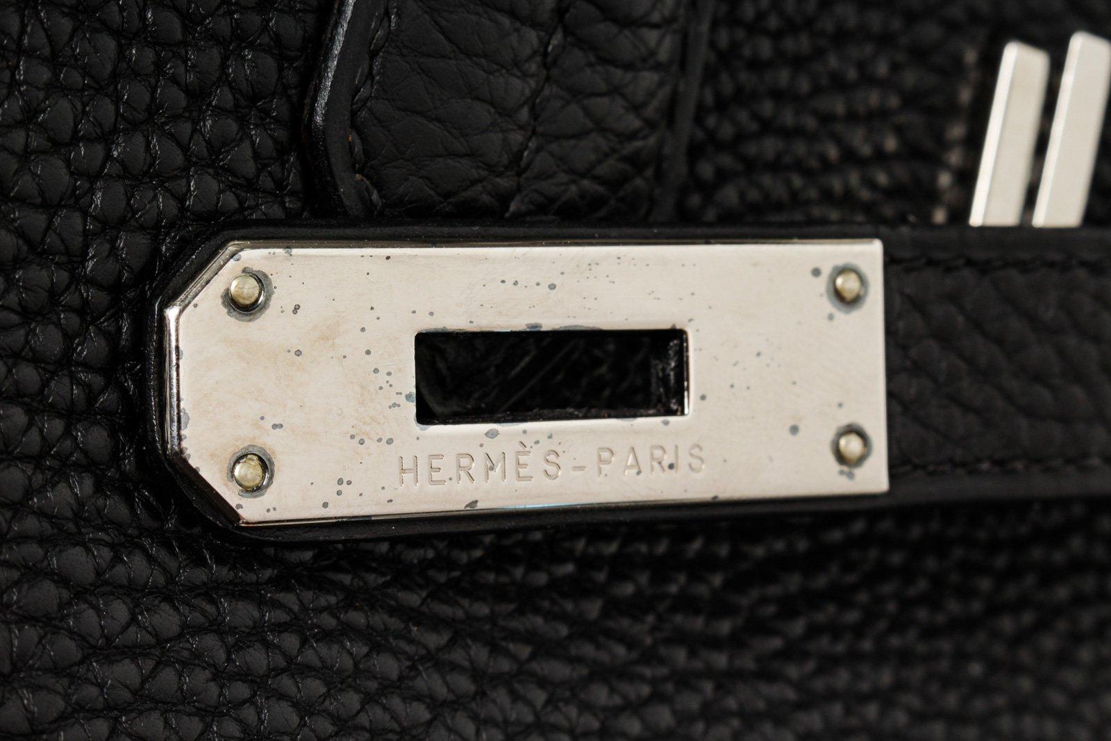Hermes Dark Navy Blue Leather Birkin 35cm Satchel Bag For Sale 2