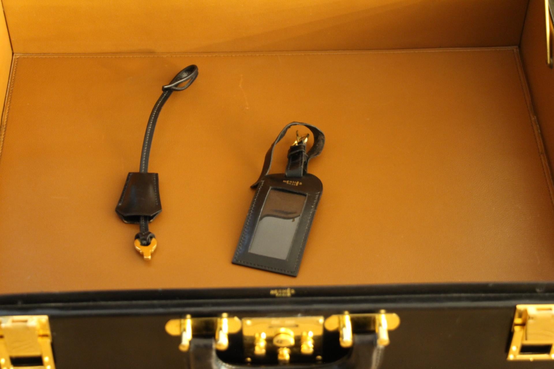 Hermès Black Leather Briefcase, Hermes Attache, Hermes Bag 8