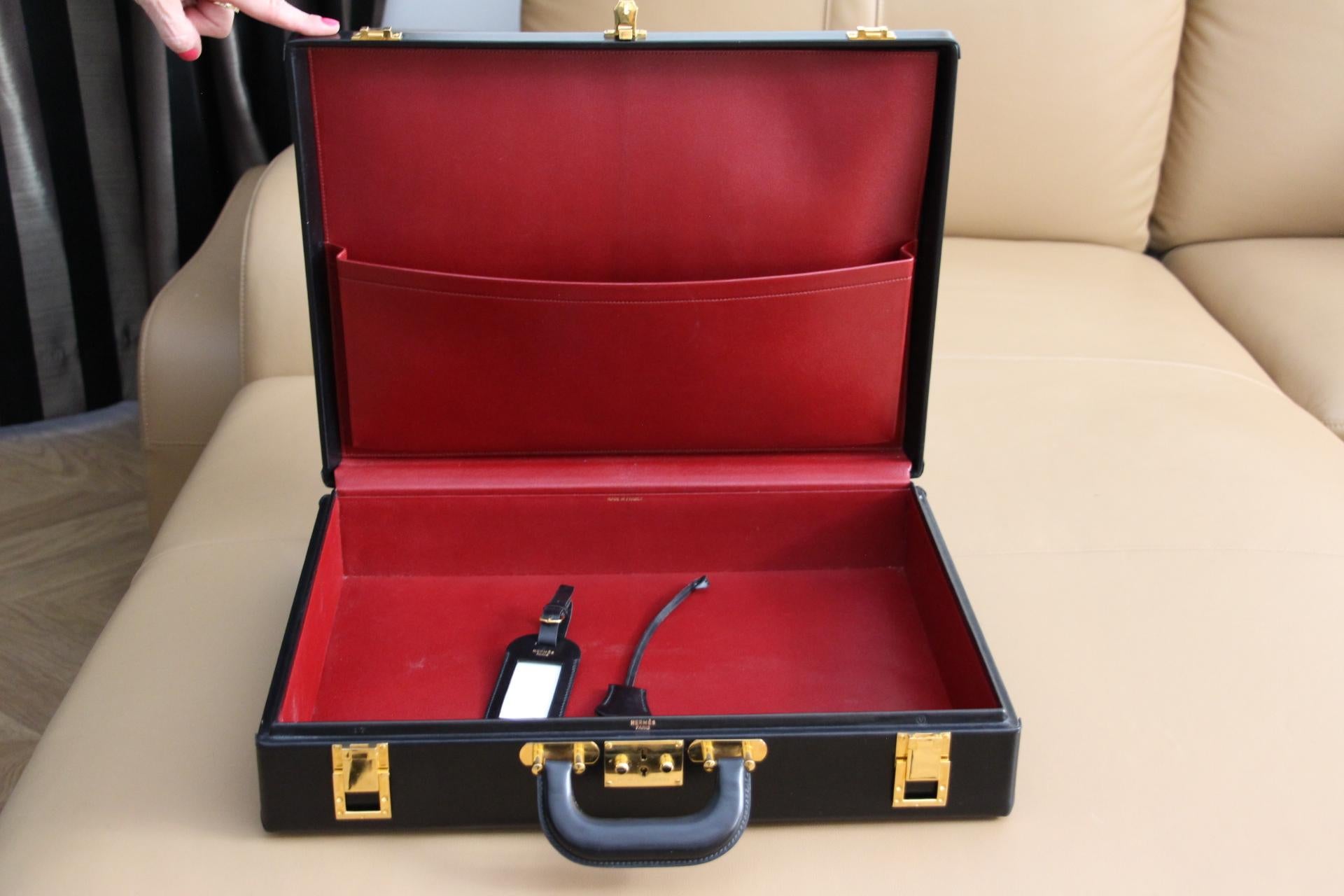 Hermès Black Leather Briefcase, Hermes Attache, Hermes Bag 5