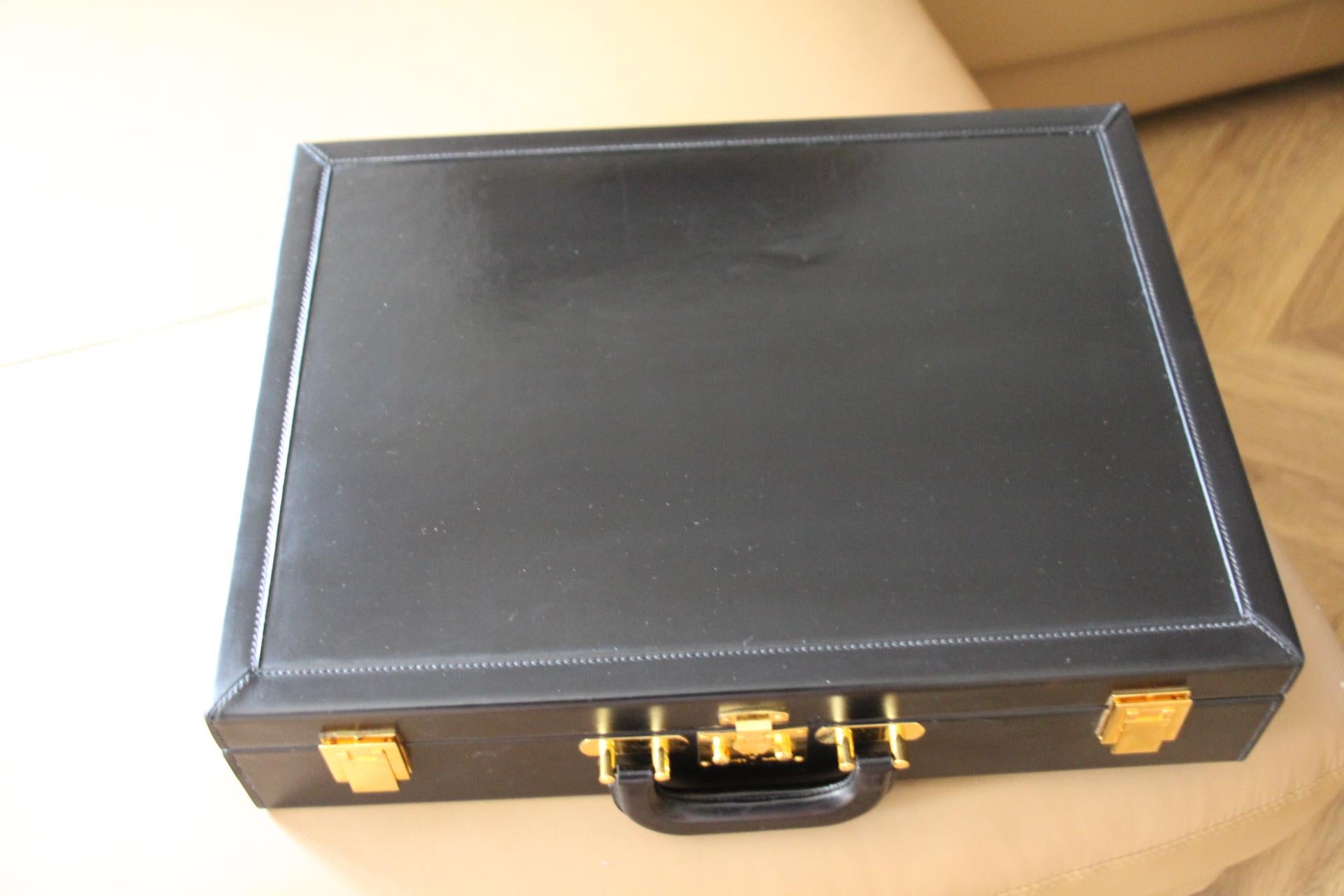 Hermès Black Leather Briefcase, Hermes Attache, Hermes Bag 8