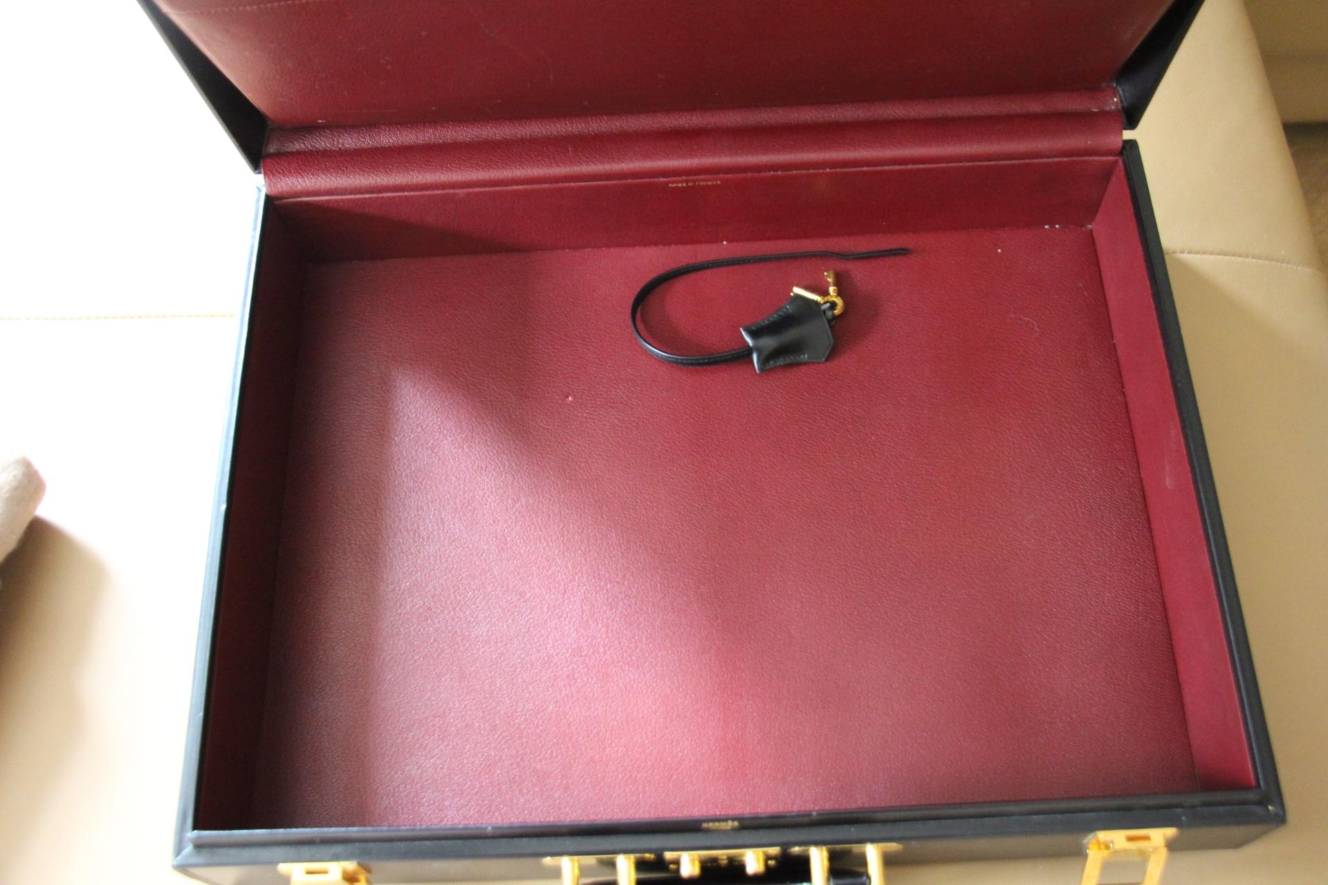Hermès Black Leather Briefcase, Hermes Attache, Hermes Bag 10