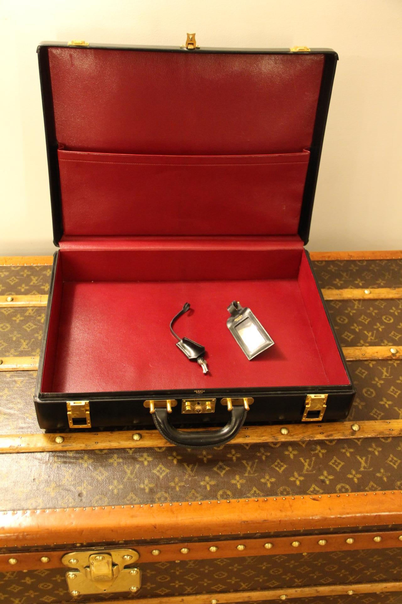 Hermès Black Leather Briefcase, Hermes Attache, Hermes Bag For Sale 9
