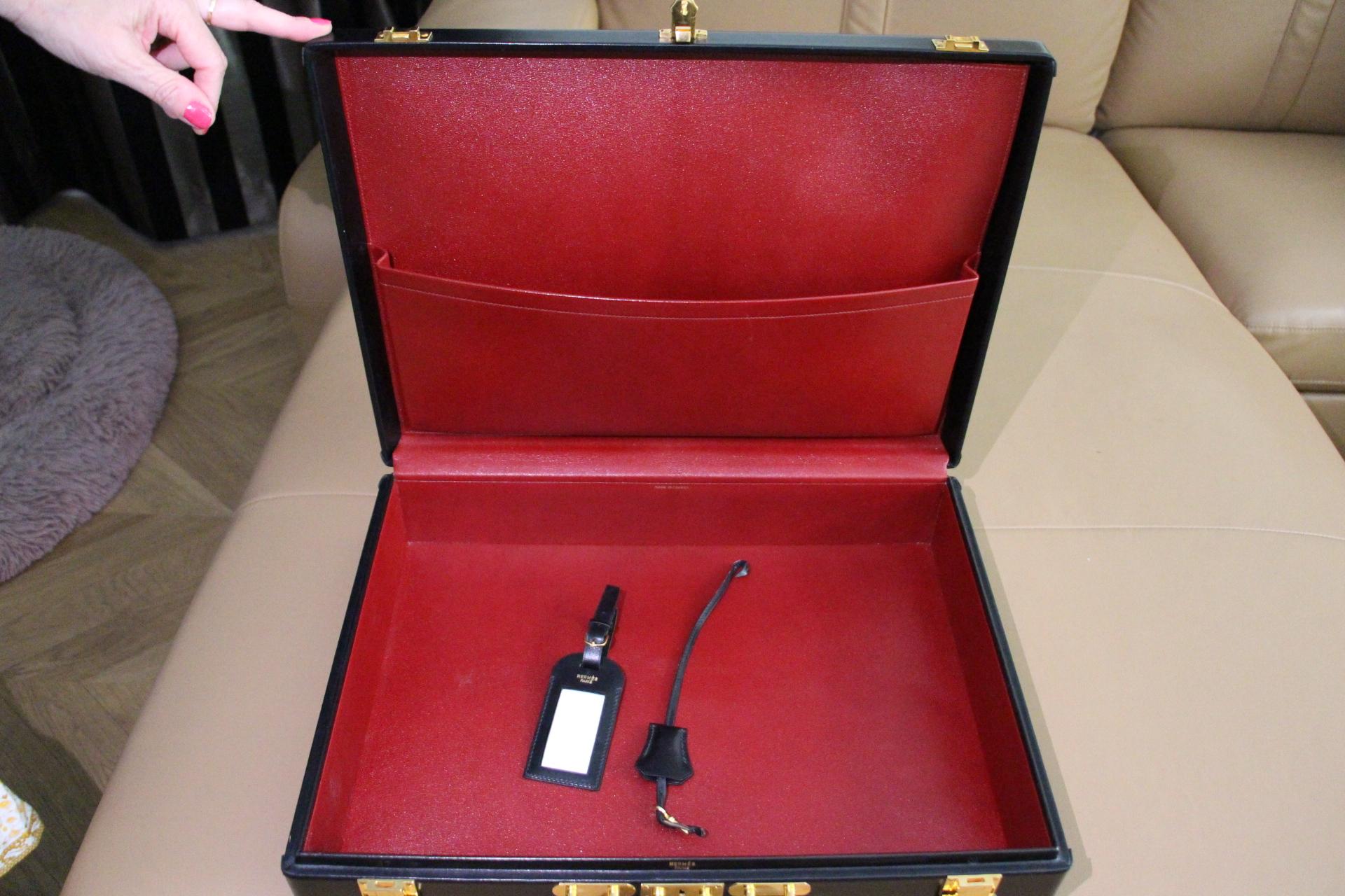 Hermès Black Leather Briefcase, Hermes Attache, Hermes Bag 8