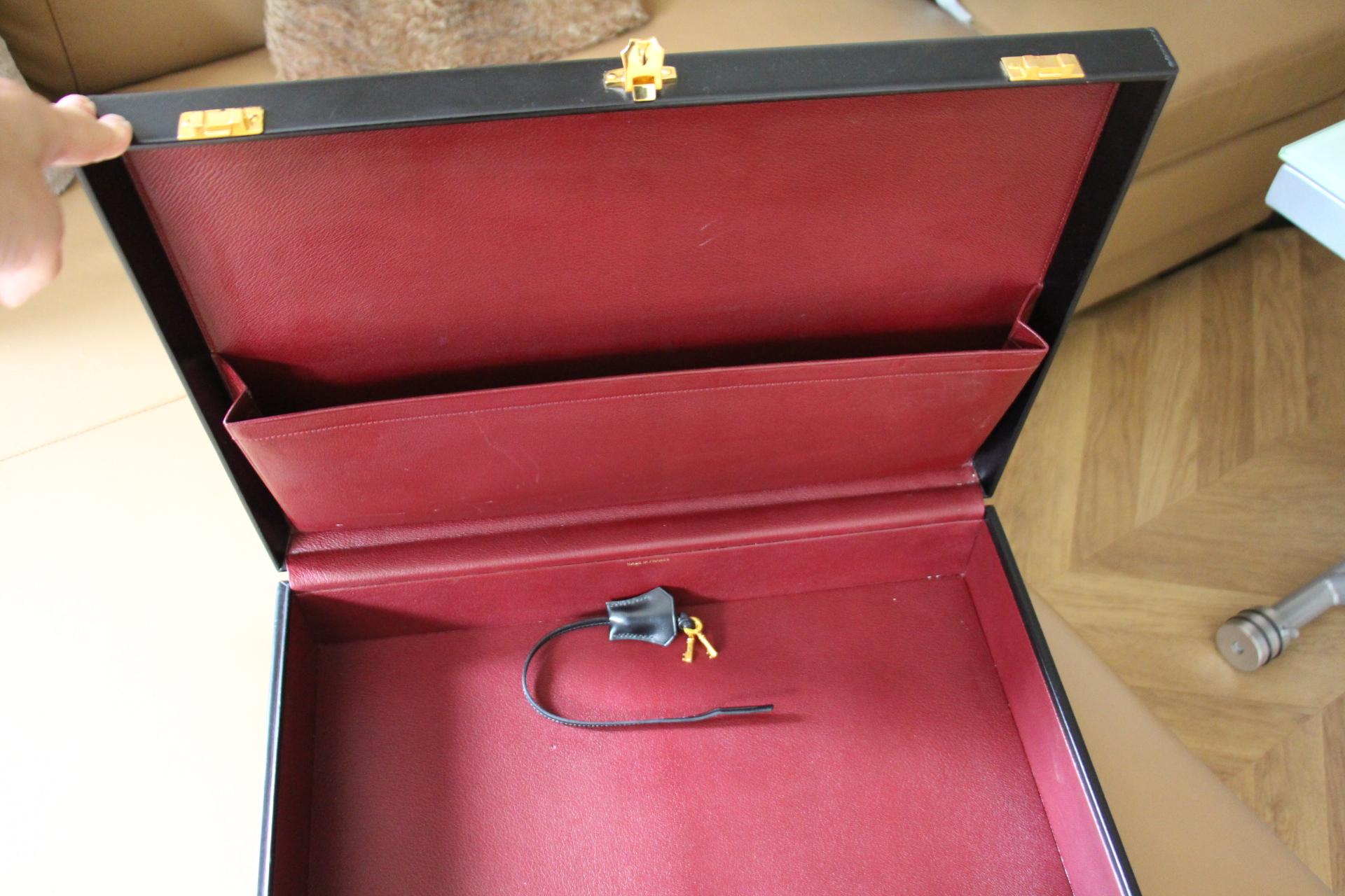 Hermès Black Leather Briefcase, Hermes Attache, Hermes Bag 12