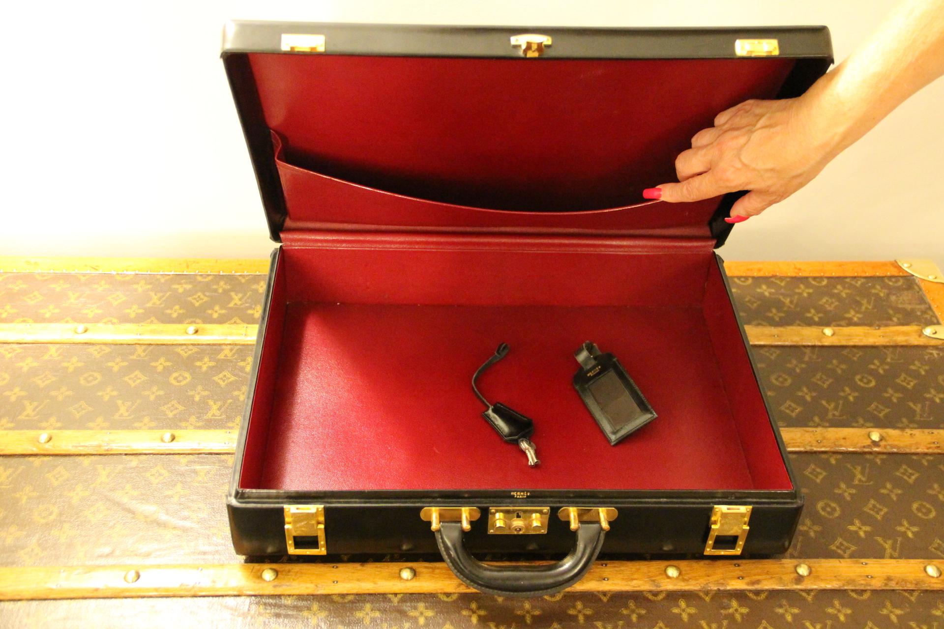 Hermès Black Leather Briefcase, Hermes Attache, Hermes Bag For Sale 11