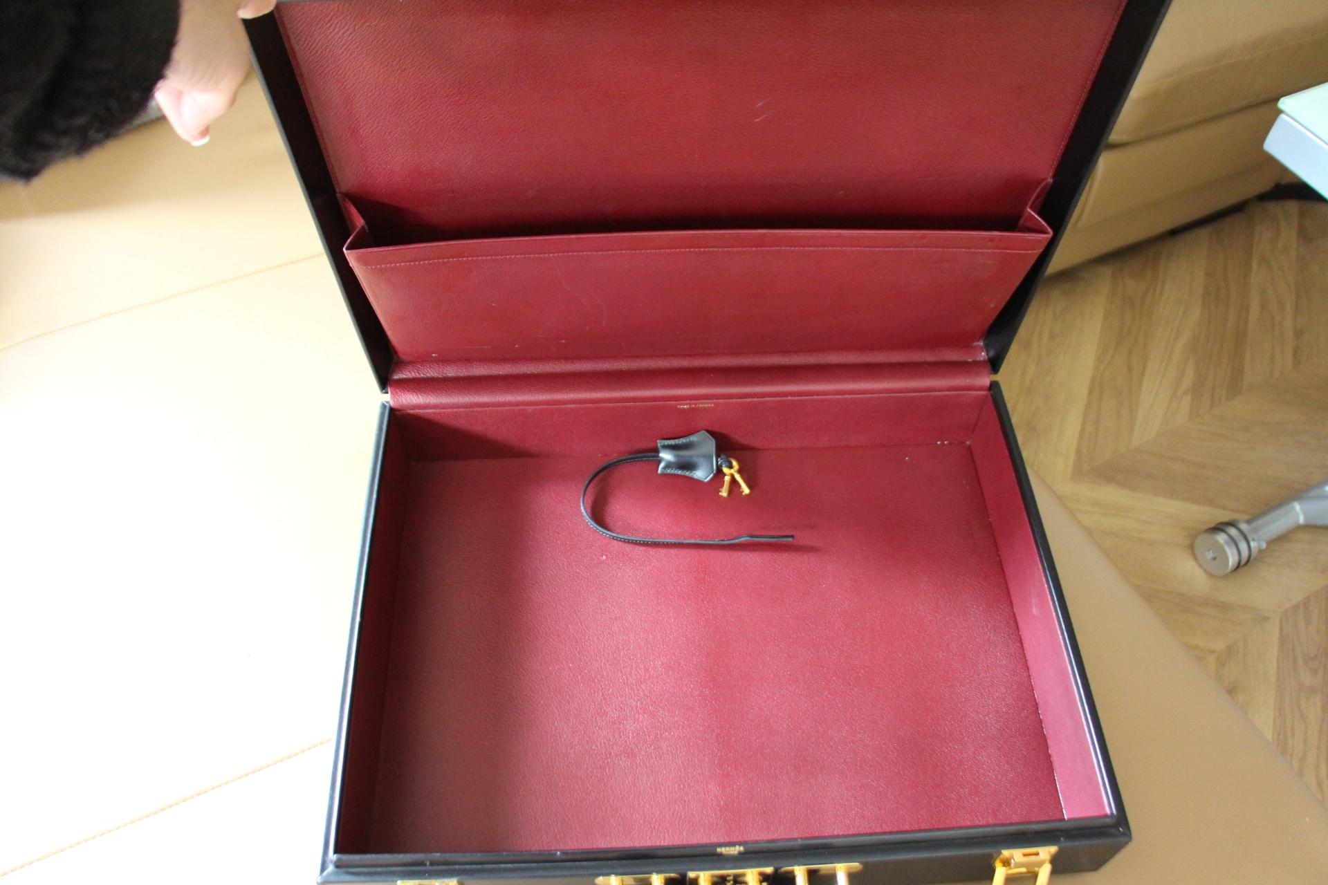 Hermès Black Leather Briefcase, Hermes Attache, Hermes Bag 13