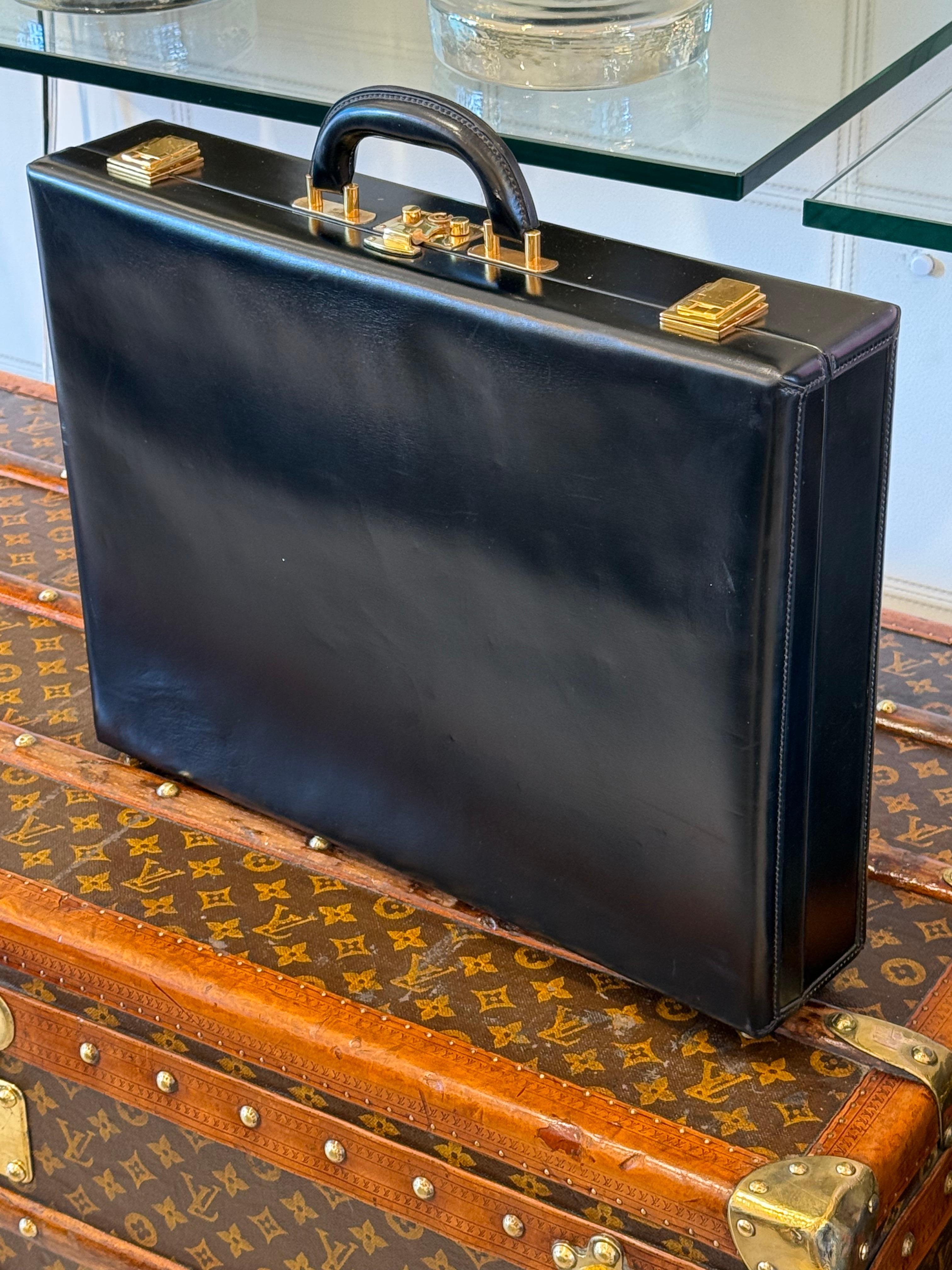 Hermès Black Leather Briefcase, Hermes Attache, Hermes Bag For Sale 12