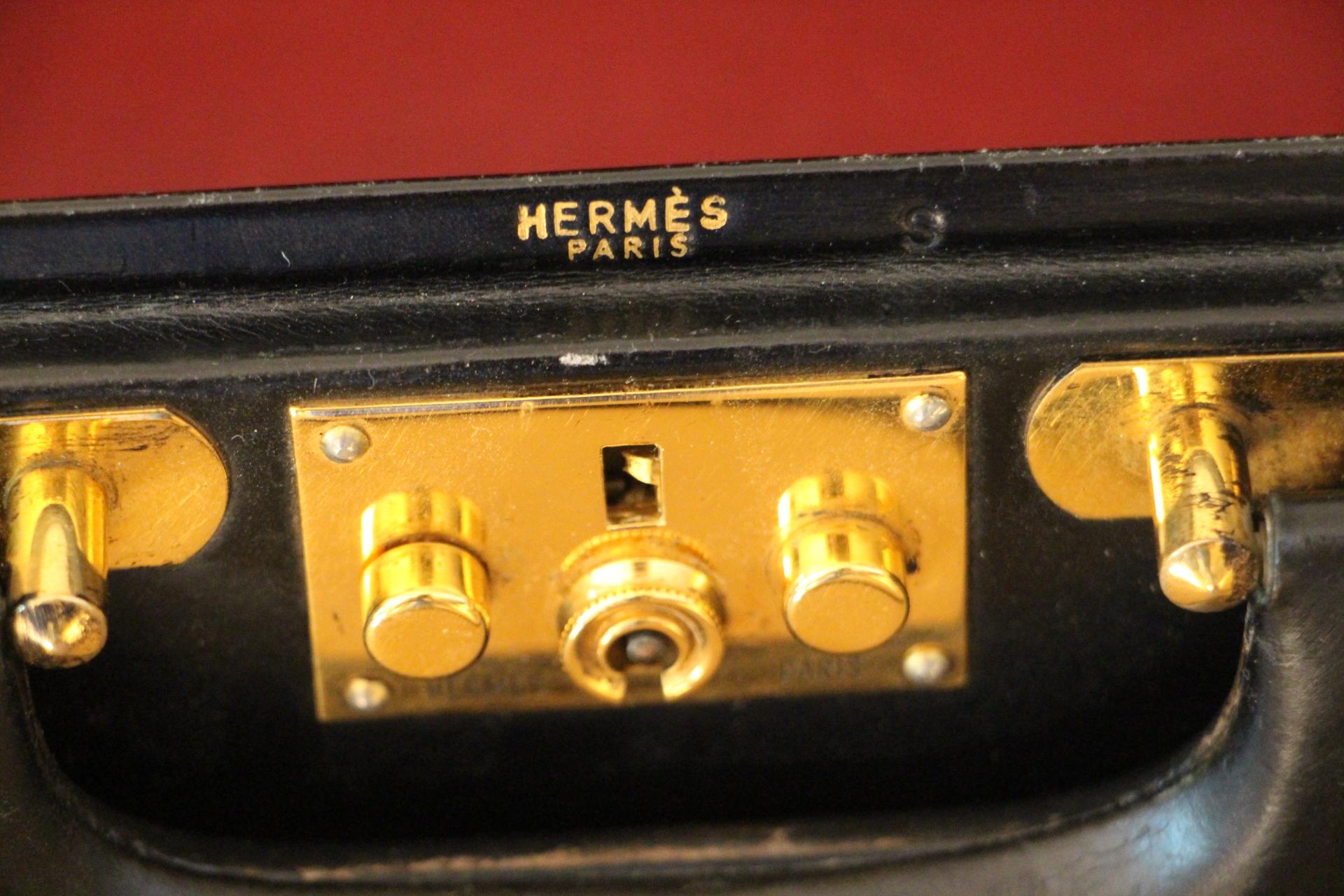 Hermès Black Leather Briefcase, Hermes Attache, Hermes Bag 11