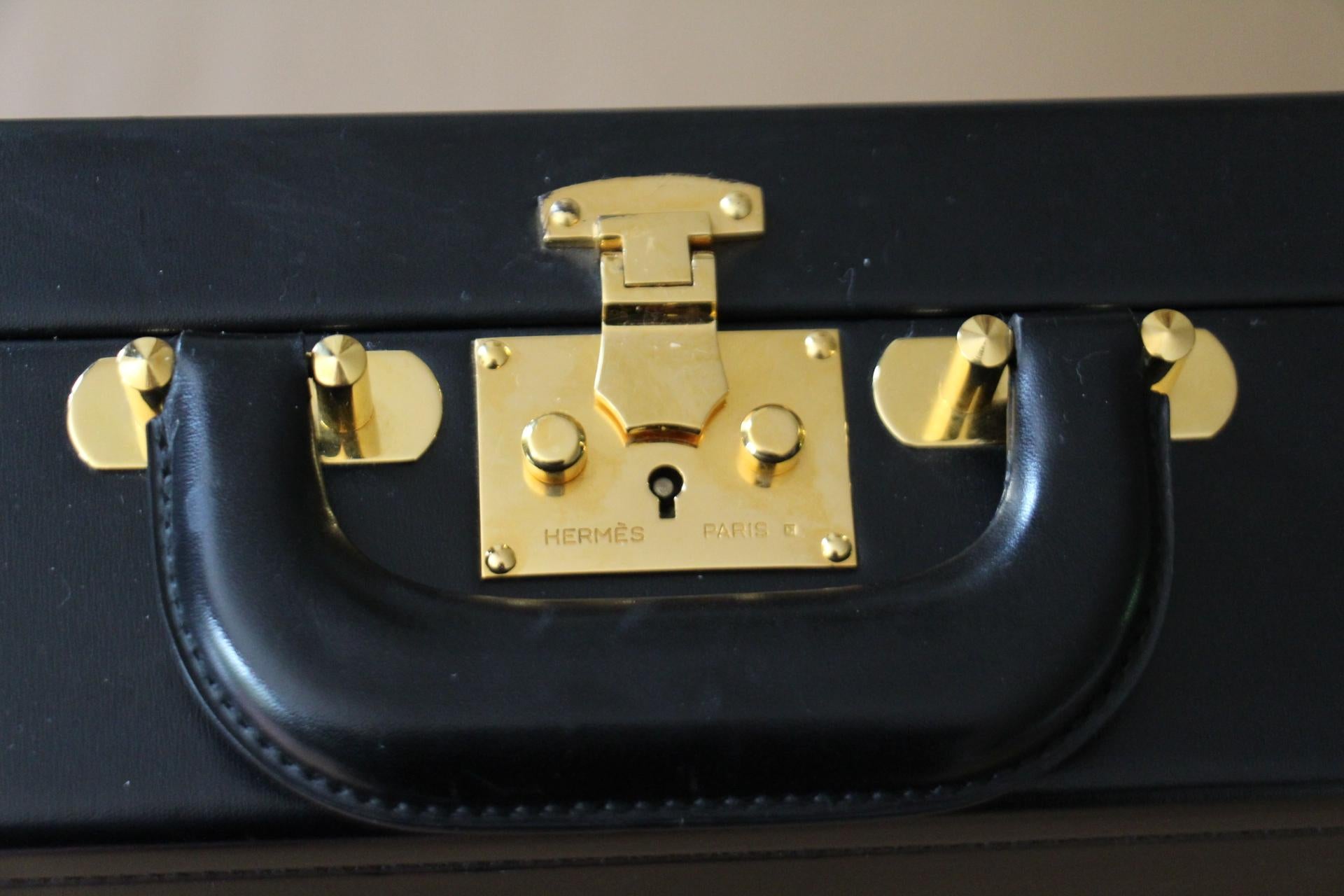 Hermès Black Leather Briefcase, Hermes Attache, Hermes Bag 1