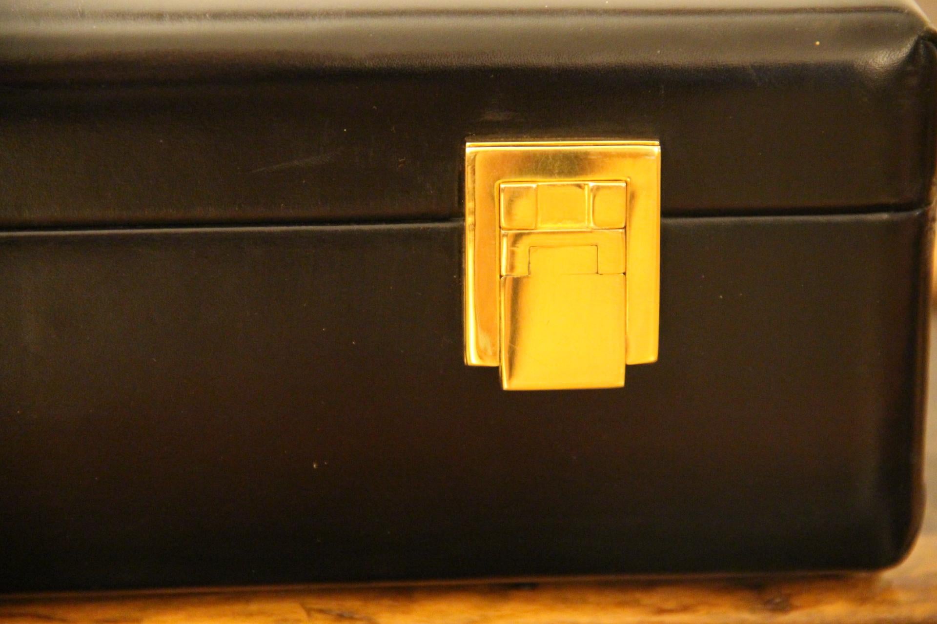 Women's or Men's Hermès Black Leather Briefcase, Hermes Attache, Hermes Bag For Sale