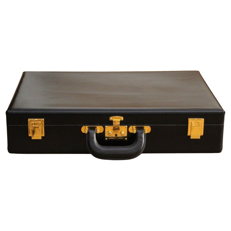 Hermes Vintage Black Box Calf Quirus Briefcase Ghw