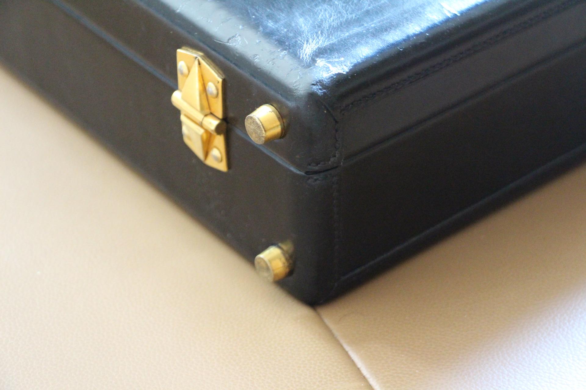 Hermès Black Leather Briefcase, Hermès Watch Attache, Hermès Watch Case For Sale 11