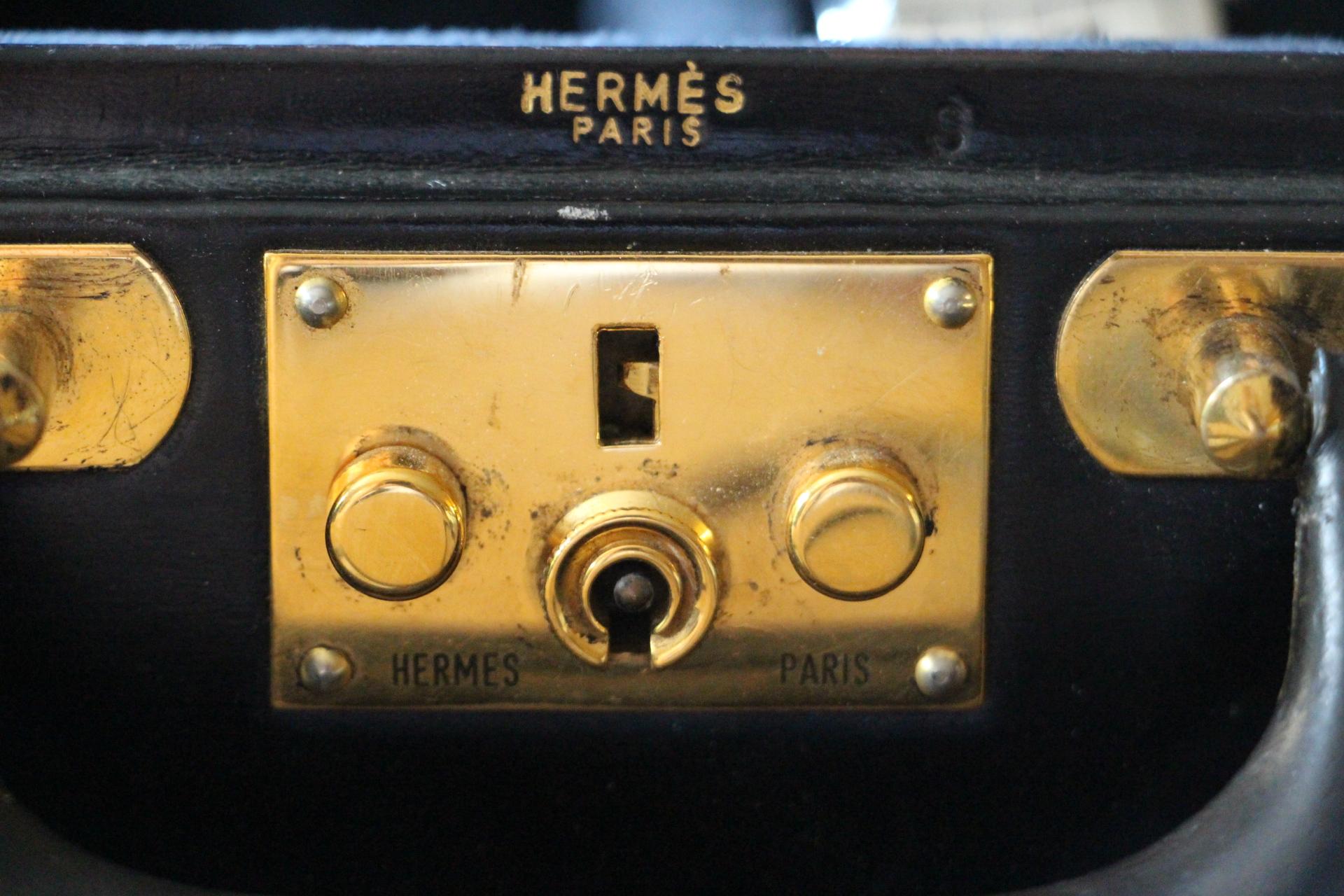 Hermès Black Leather Briefcase, Hermès Watch Attache, Hermès Watch Case For Sale 12