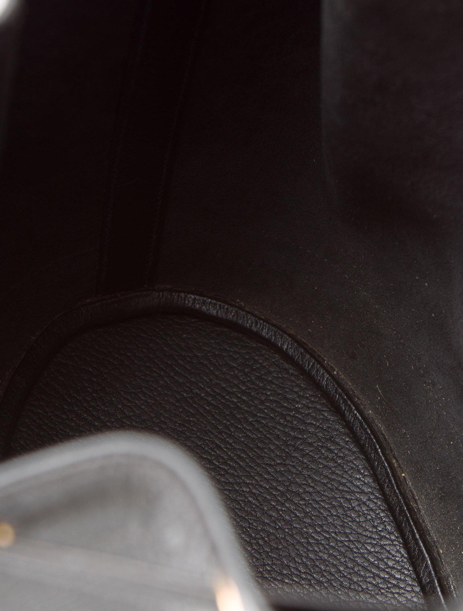 Hermes Black Leather Bucket Drawstring Carryall Shoulder Bag 3