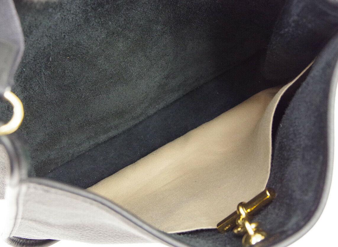 Hermes Black Leather Canvas Gold Toggle Carryall Shoulder Bag 2